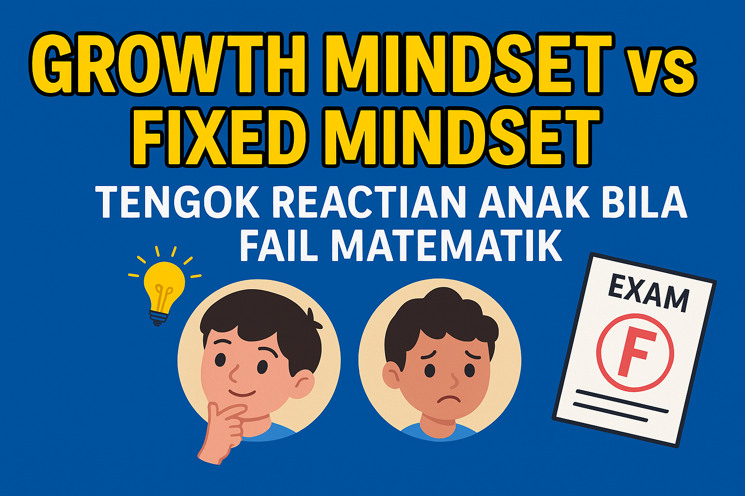 Growth Mindset vs Fixed Mindset: Tengok Reaction Anak Bila Fail Matematik